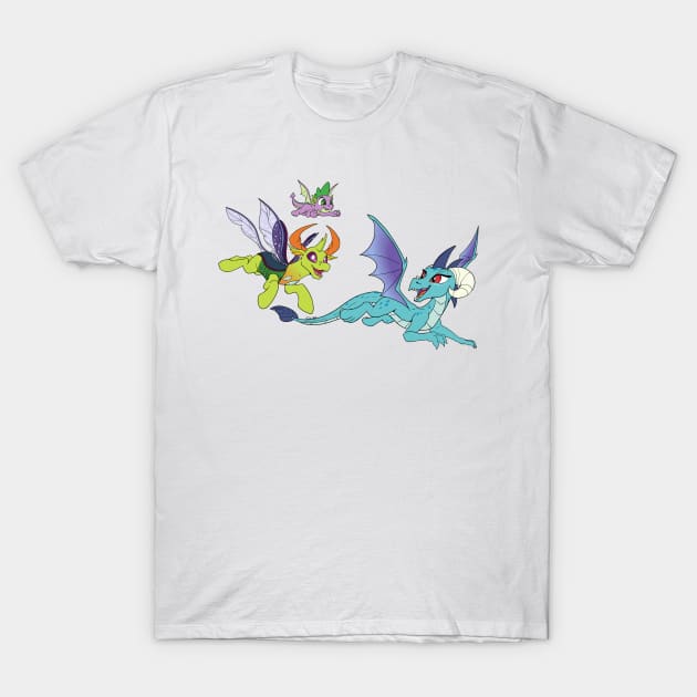 Ember & Thorax Flying (w/ Spike) T-Shirt by Starponys